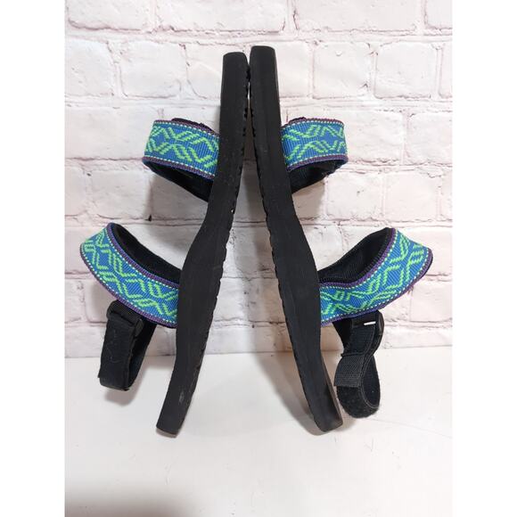Vintage 90s REEF Aztec Sandals Unisex Rare Teal Purple Green Gorpcore Straps main image 8